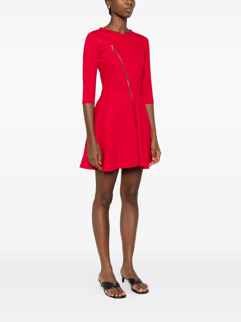 ROSERRY Chelsea mini-jurk met diagonale rits Rood
