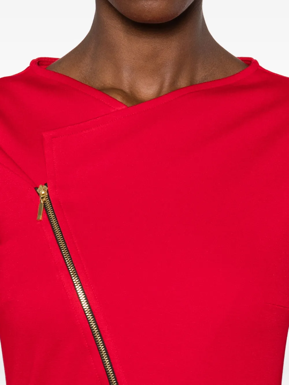 ROSERRY Chelsea mini-jurk met diagonale rits Rood