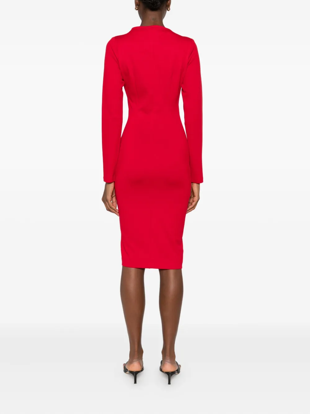 ROSERRY Chelsea asymmetrische midi-jurk met rits Rood