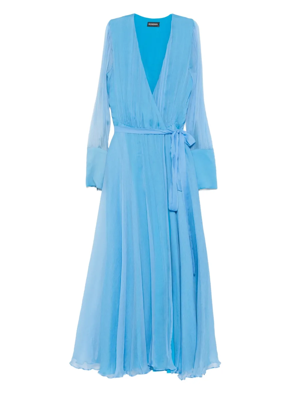 ROSERRY Midi-jurk met gewikkeld effect en lange mouwen Blauw