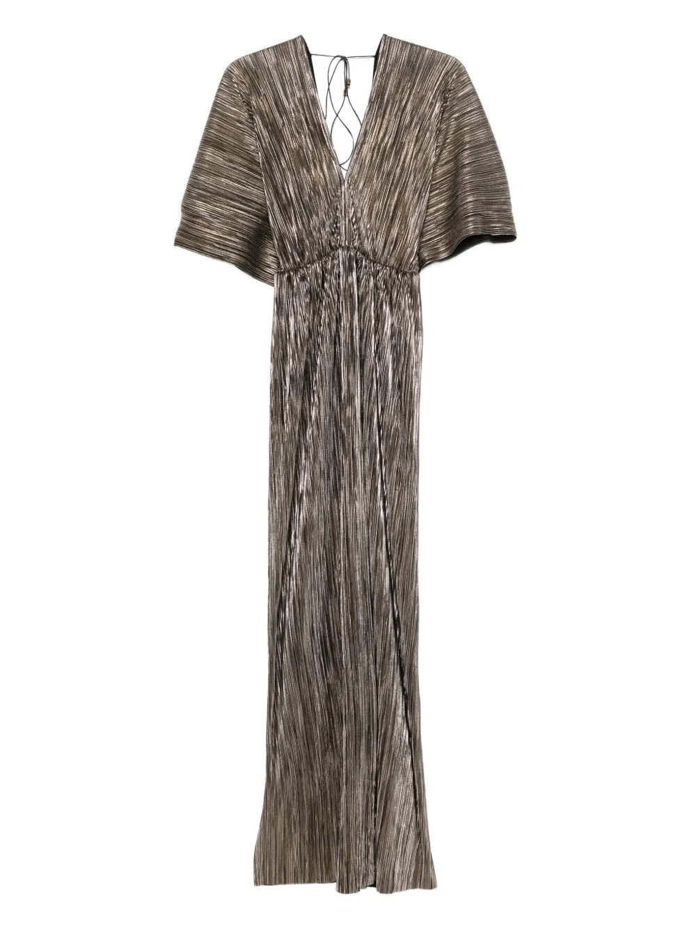 ROSERRY Athens geplooide maxi-jurk met V-hals Goud