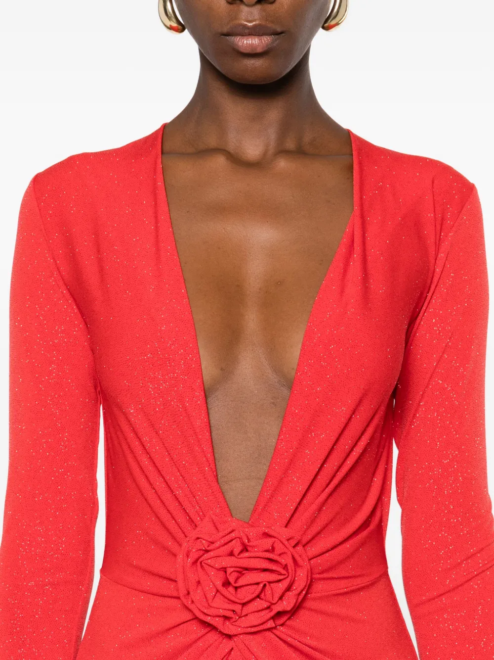 ROSERRY Mallorca maxi-jurk verfraaid met rozen Rood