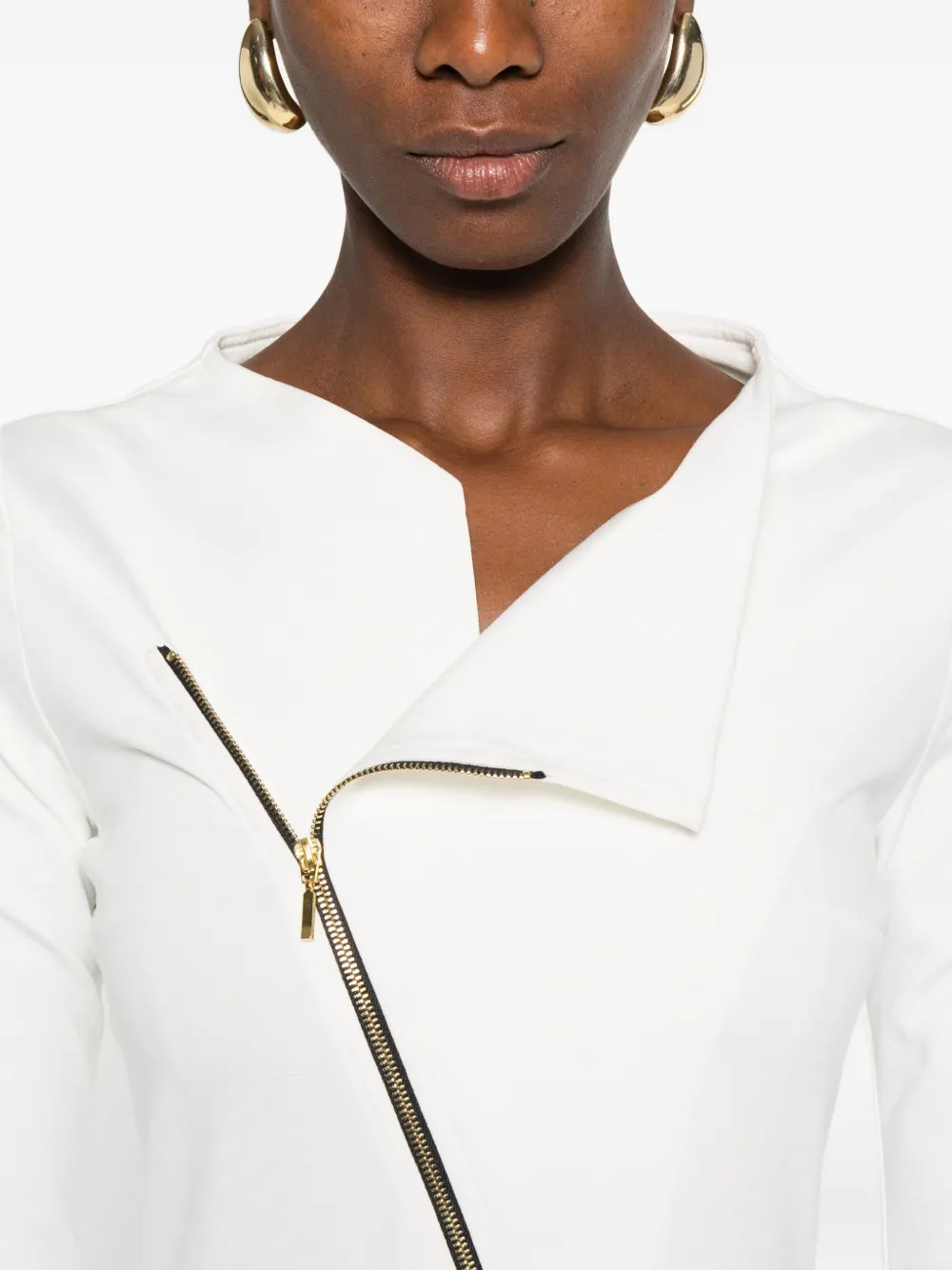 ROSERRY Chelsea asymmetrische midi-jurk met rits Wit