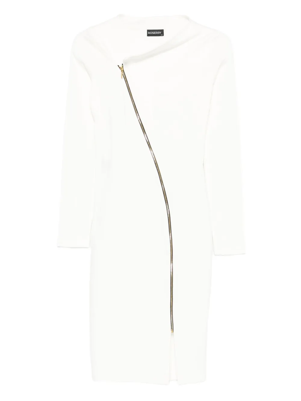 ROSERRY Chelsea zip-front asymmetric midi dress | 白色 | Image 1