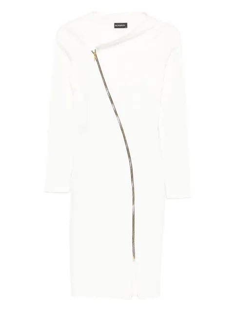 ROSERRY Chelsea zip-front asymmetric midi dress