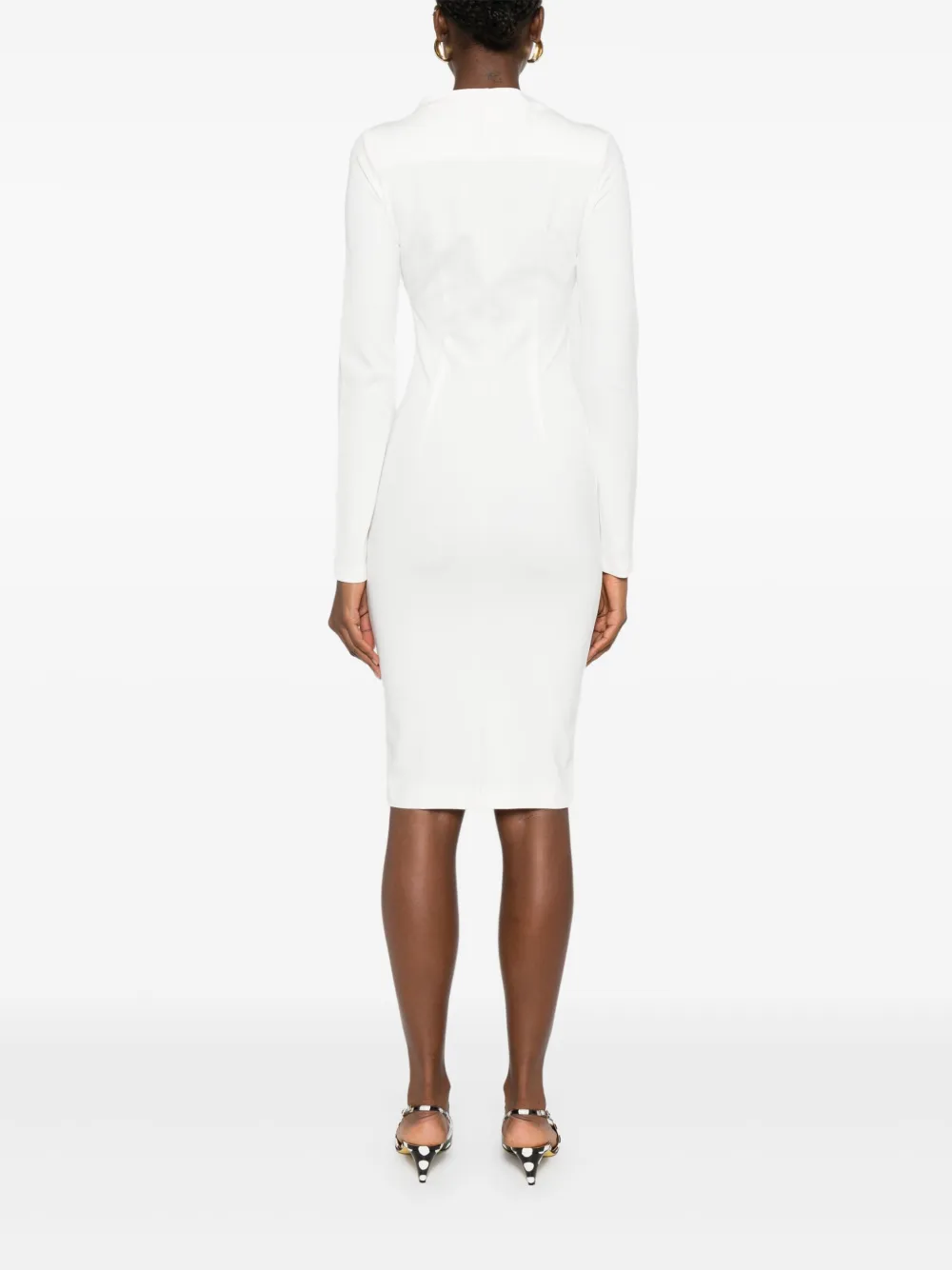 ROSERRY Chelsea asymmetrische midi-jurk met rits Wit