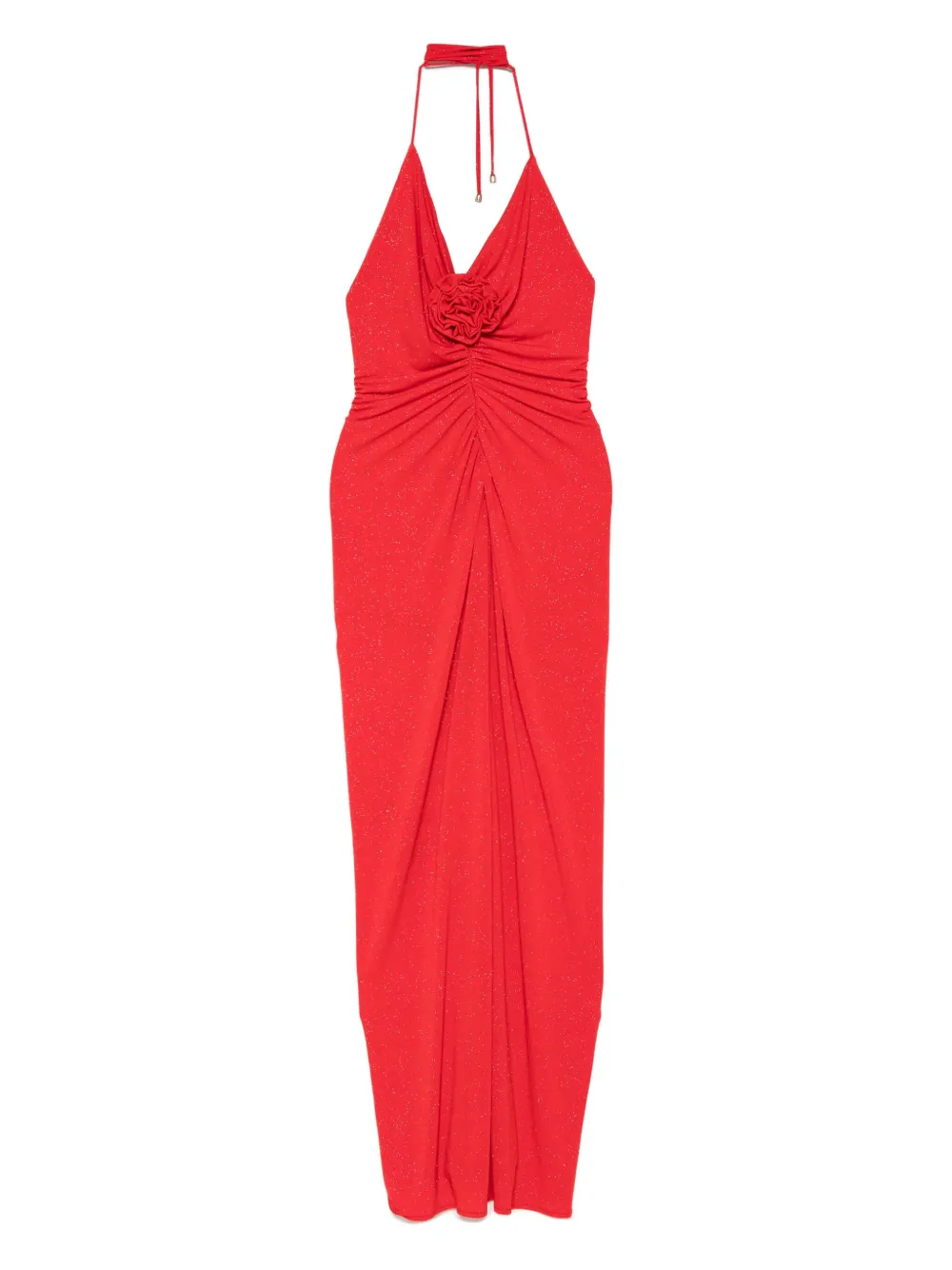 ROSERRY Midi-jurk met halternek en roos Rood