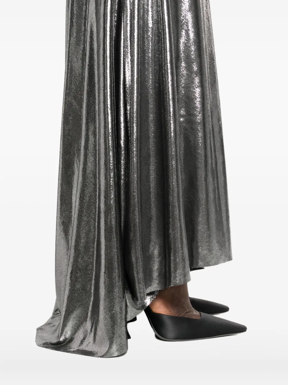 Roserry Ibiza Cowl-neck Maxi Dress In Silver