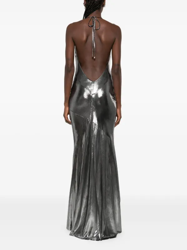 silver cowl neck maxi dress Silver Maxi Dress - Cowl Neck Maxi - Metallic Maxi Dress