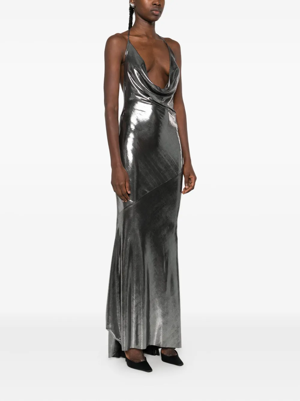 ROSERRY Ibiza maxi-jurk met col Zilver