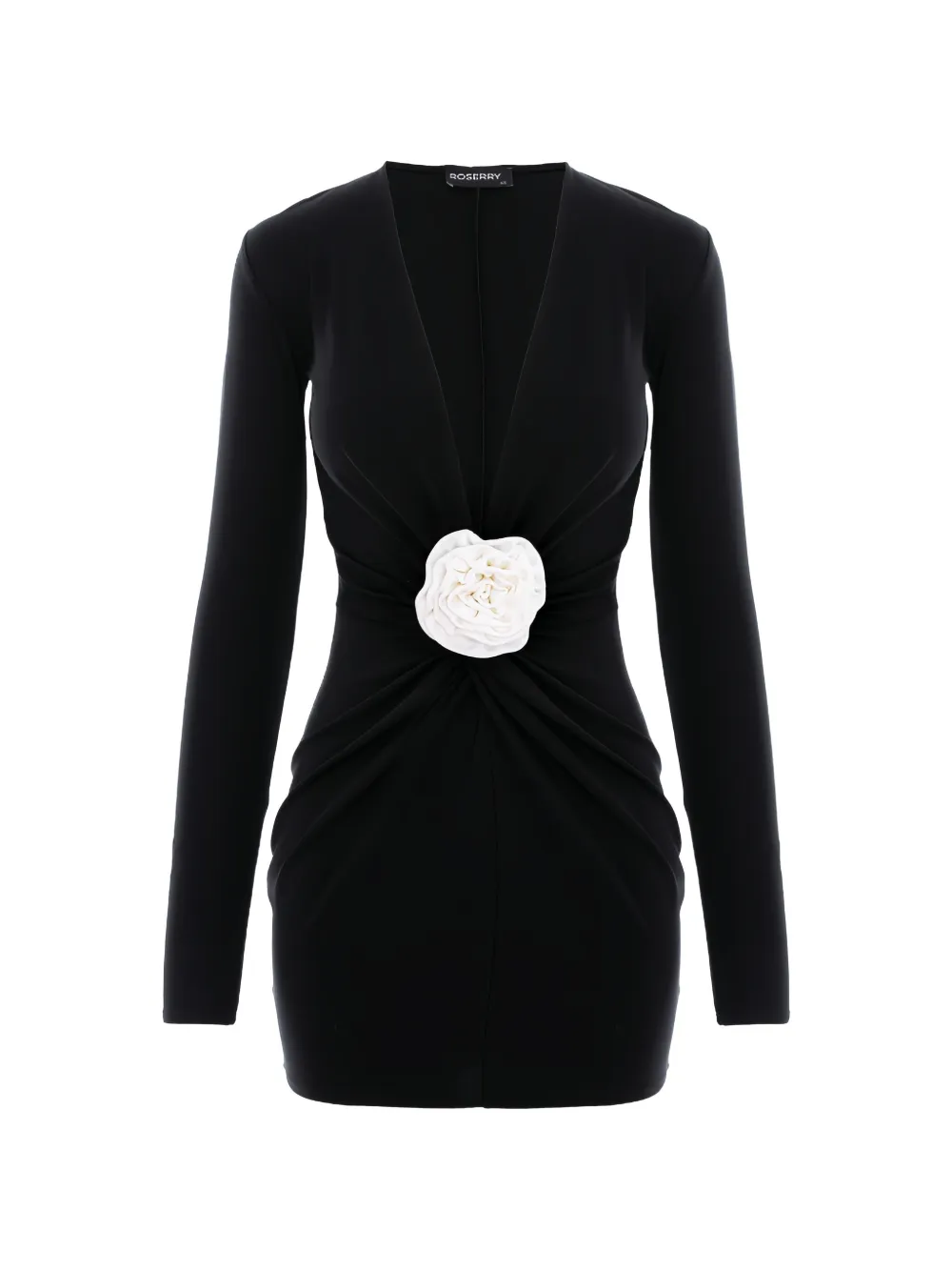 ROSERRY rose-embellished long-sleeve dress - Nero