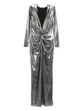 ROSERRY twist-front metallic-effect maxi dress - Silver