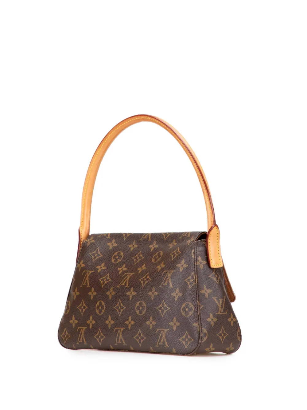 Pre-owned Louis Vuitton 2003 Monogram Mini Looping Shoulder Bag In Brown