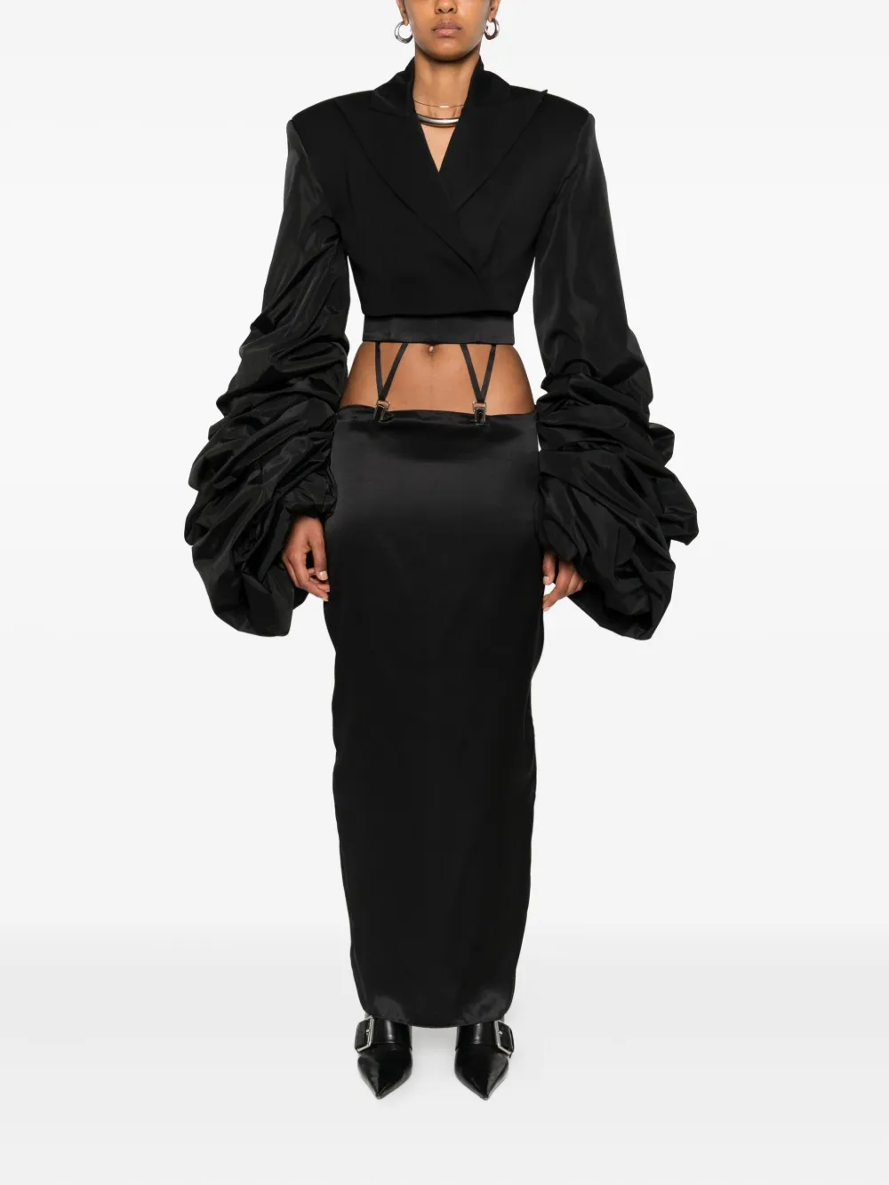 Vestiaire D'un Oiseau Libre Puffed-sleeve Jacket In Black