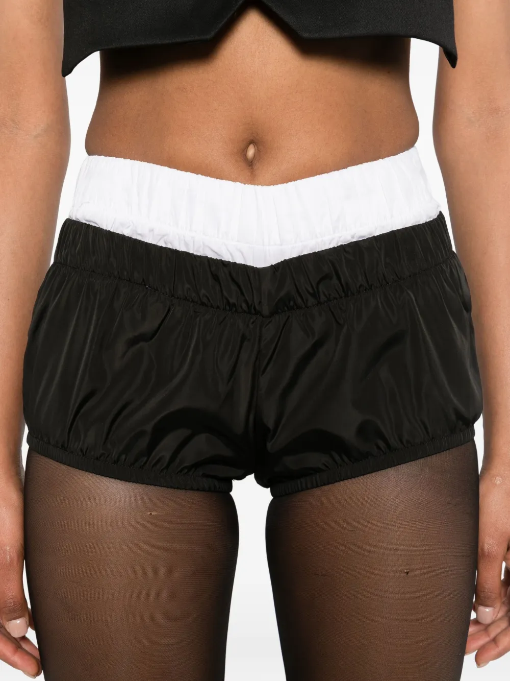 Vestiaire D'un Oiseau Libre Panelled Mini Shorts In Black