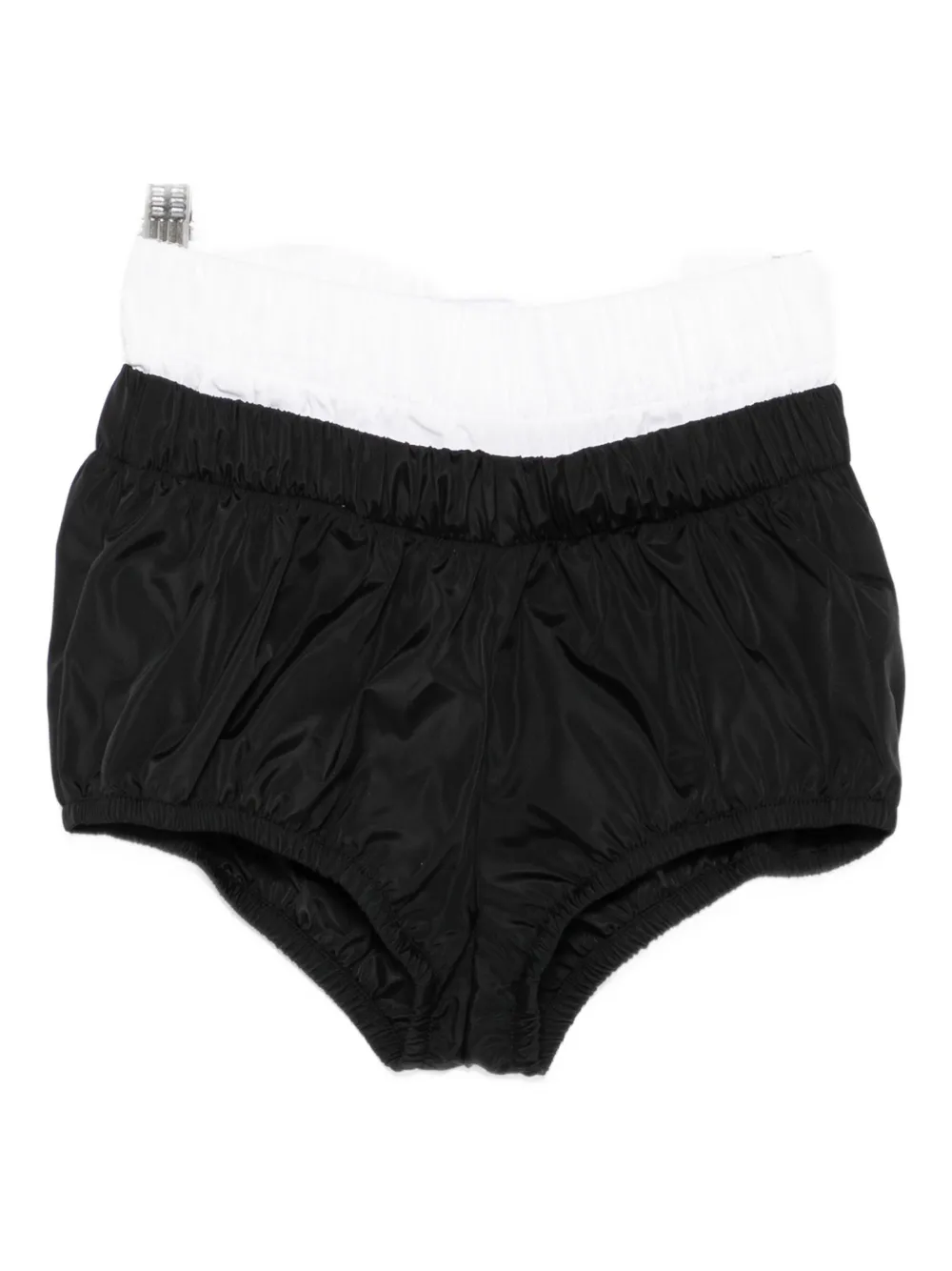 Vestiaire D'un Oiseau Libre Panelled Mini Shorts In Black