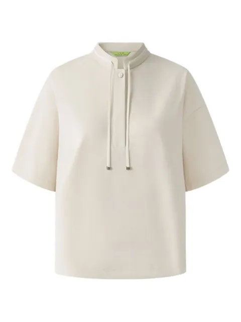 Shanghai Tang blusa con moño en el cuello