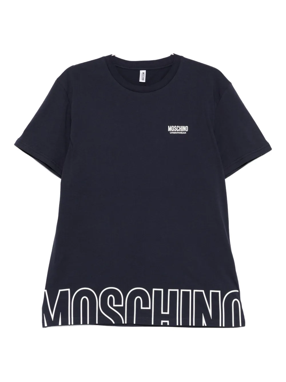 Moschino Logo-detail Cotton T-shirt In Blue