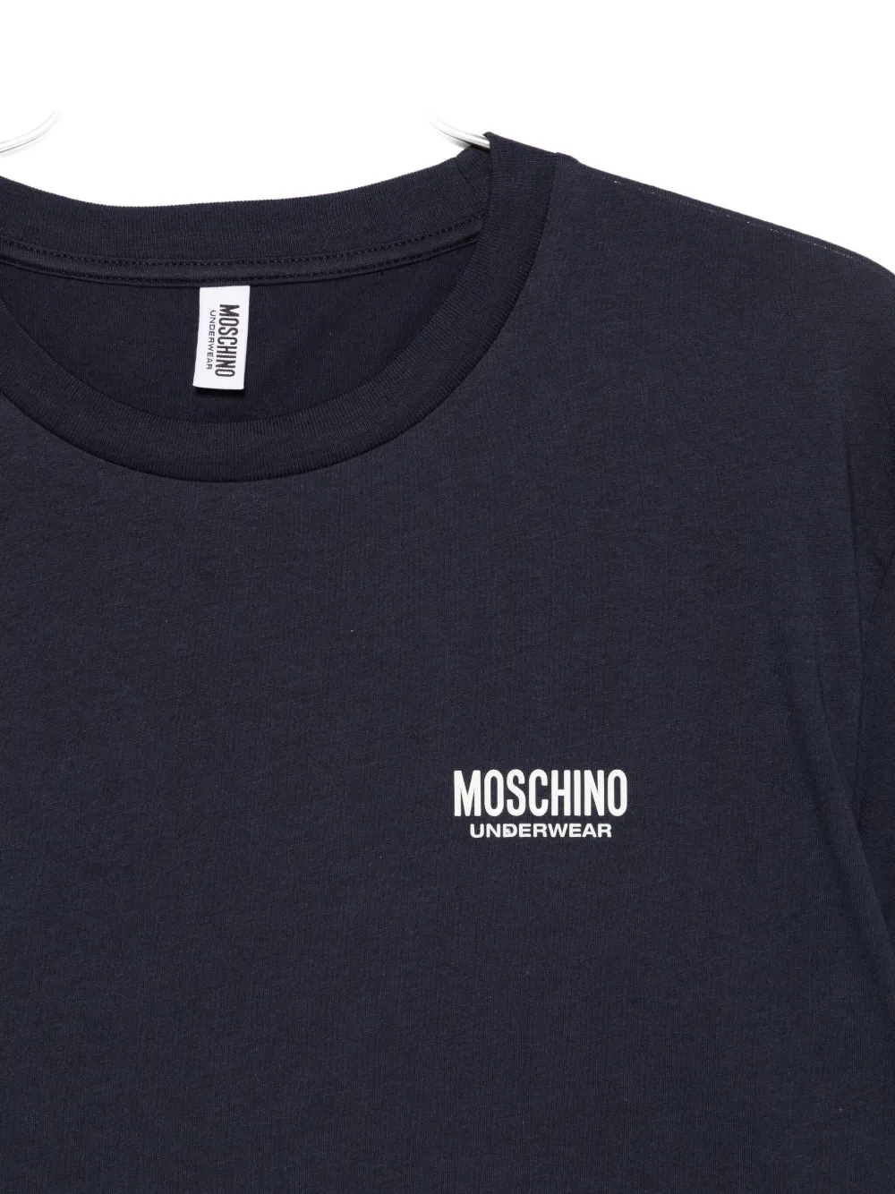 Moschino Logo-detail Cotton T-shirt In Blue