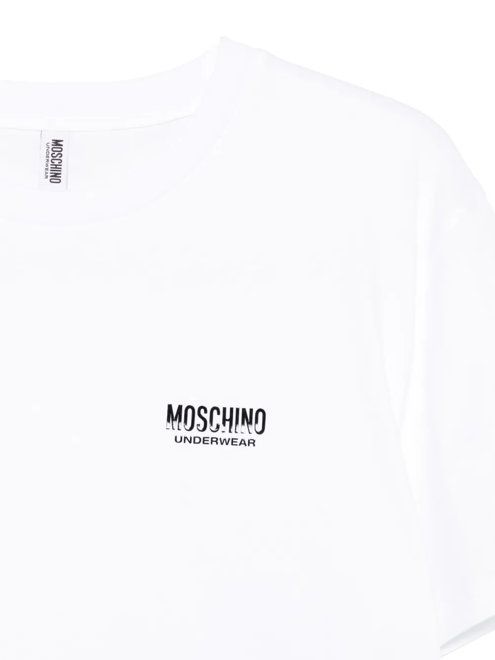 Moschino Crew Neck Short Sleeve Straight Hem T-shirt In White
