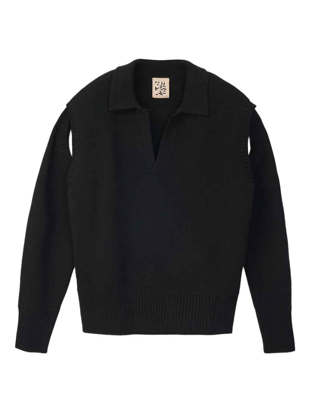 CamperLab polo-neck split-sleeves sweater | Black | Image 1