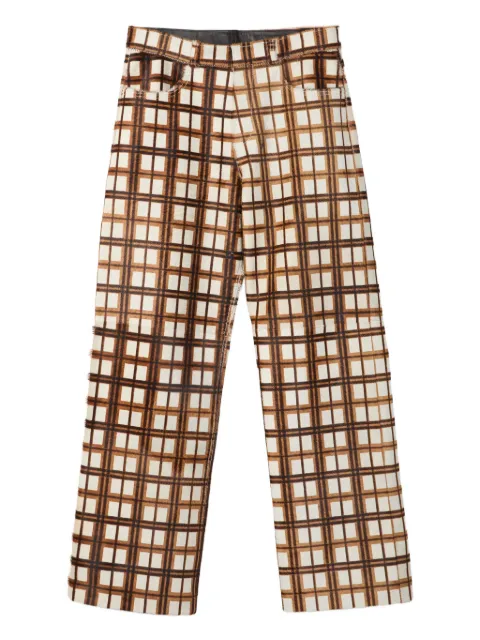 CamperLab checked leather straight-leg trousers