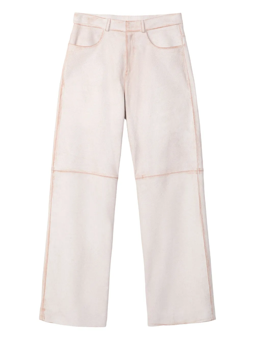 Camperlab Leather Panelled Straight-leg Trousers In White