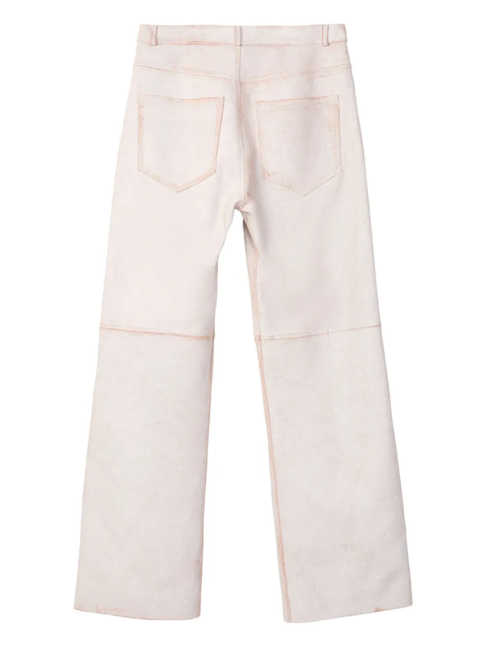 Camperlab Leather Panelled Straight-leg Trousers In White
