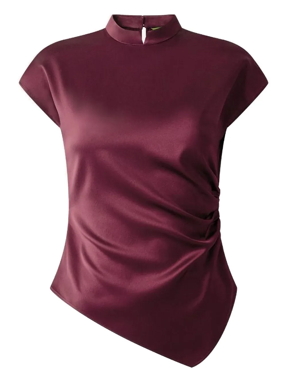 Tang Top mock-neck draped silk blouse