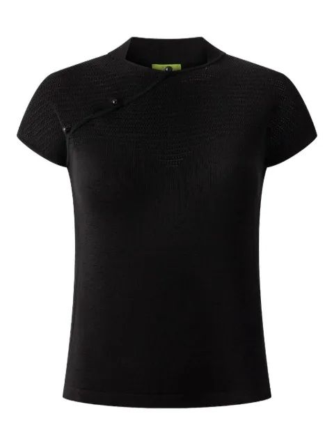 Shanghai Tang button-detail silk T-shirt