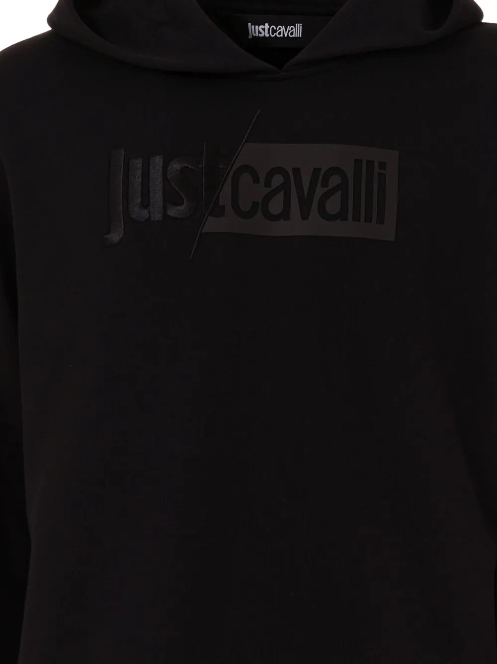 Just Cavalli logo-plaque hoodie Zwart