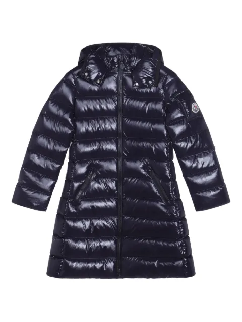 Moncler Enfant Cappotto Moka trapuntato con cappuccio