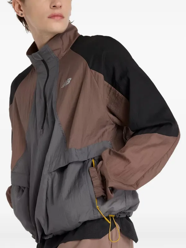 ぱる！ New Balance colour-blocked half-zip Windbreaker | Orange