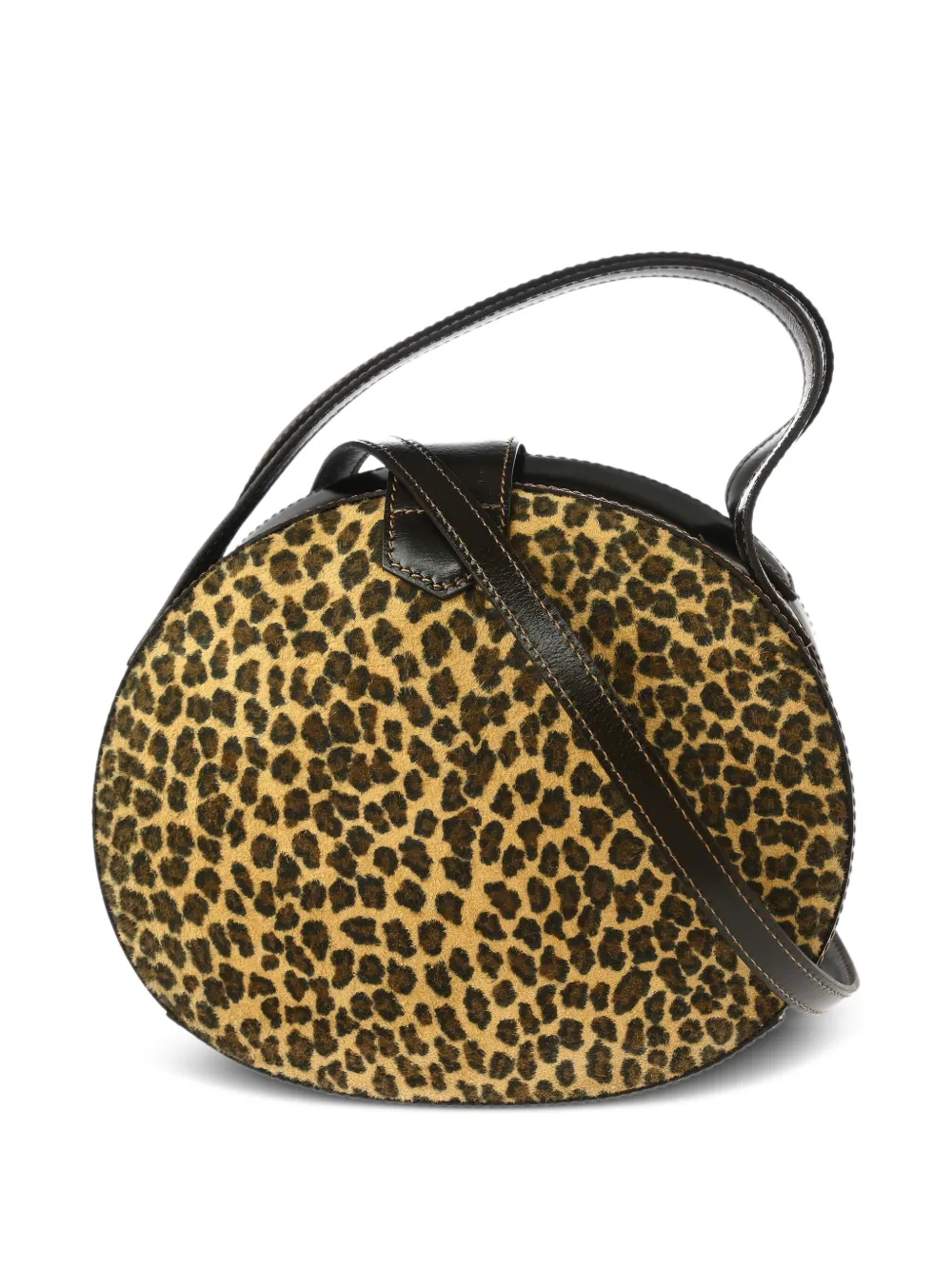 Pre-owned Loewe 1990-2000s Leopard-print Round 2way Tote Bag In Brown