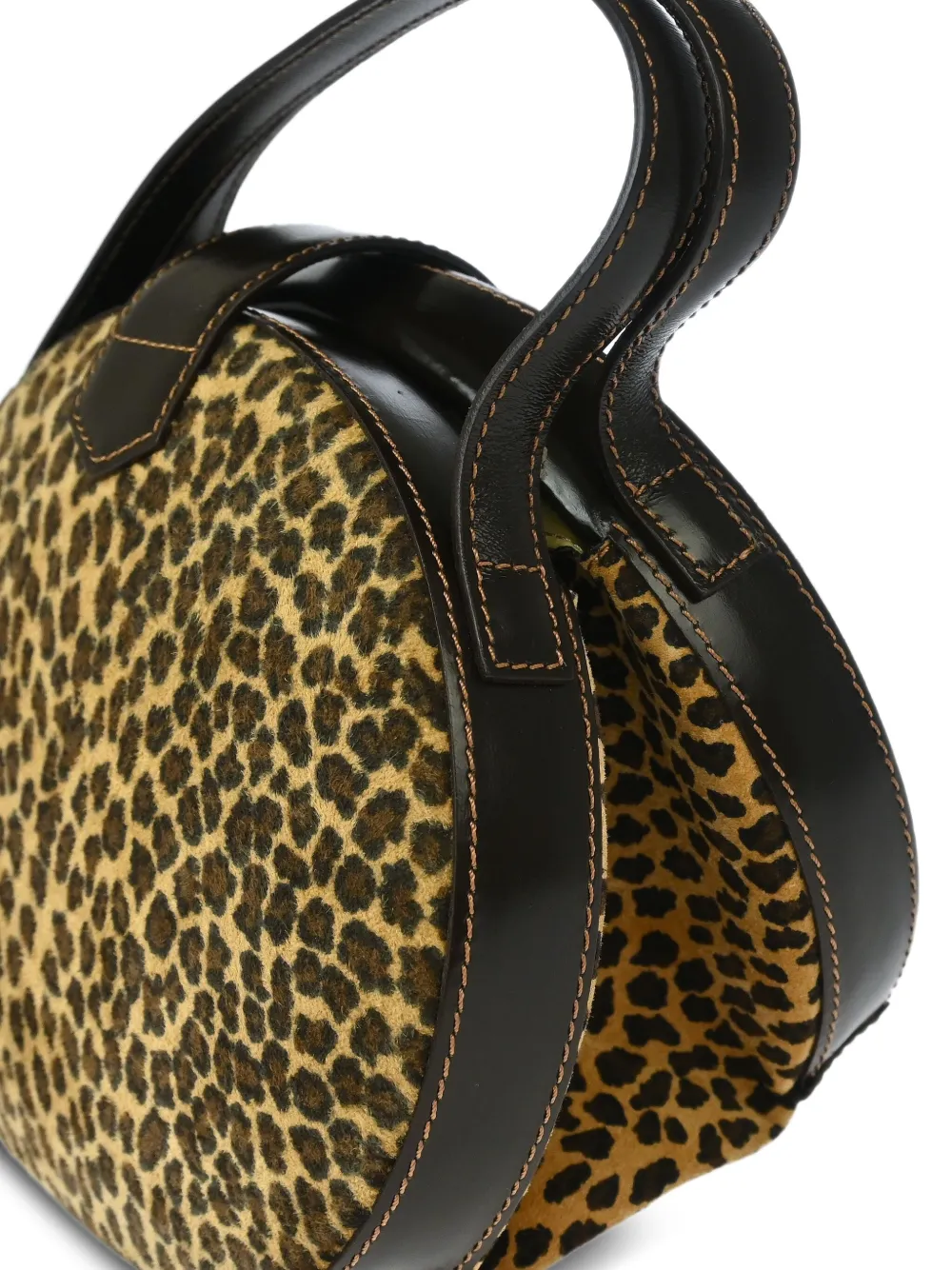 Pre-owned Loewe 1990-2000s Leopard-print Round 2way Tote Bag In Brown
