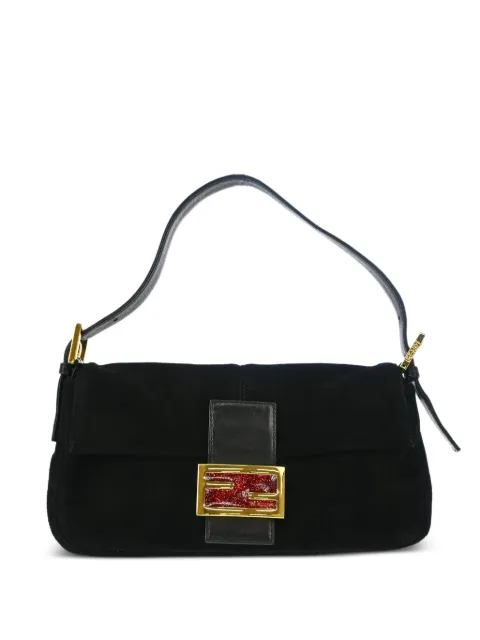 Fendi Pre-Owned 1990-2000s Baguette suede glitter shoulder bag