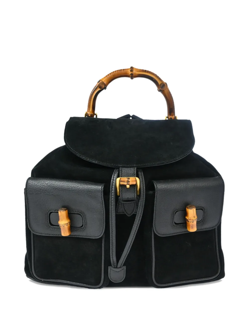 Gucci Pre-Owned 1990-2000s Bamboo suede backpack | Black | Image 1