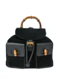 Gucci Pre-Owned 1990-2000s Bamboo suede backpack - Black