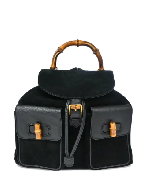 Gucci Pre-Owned sac à dos Bamboo en daim (années 1990-2000)