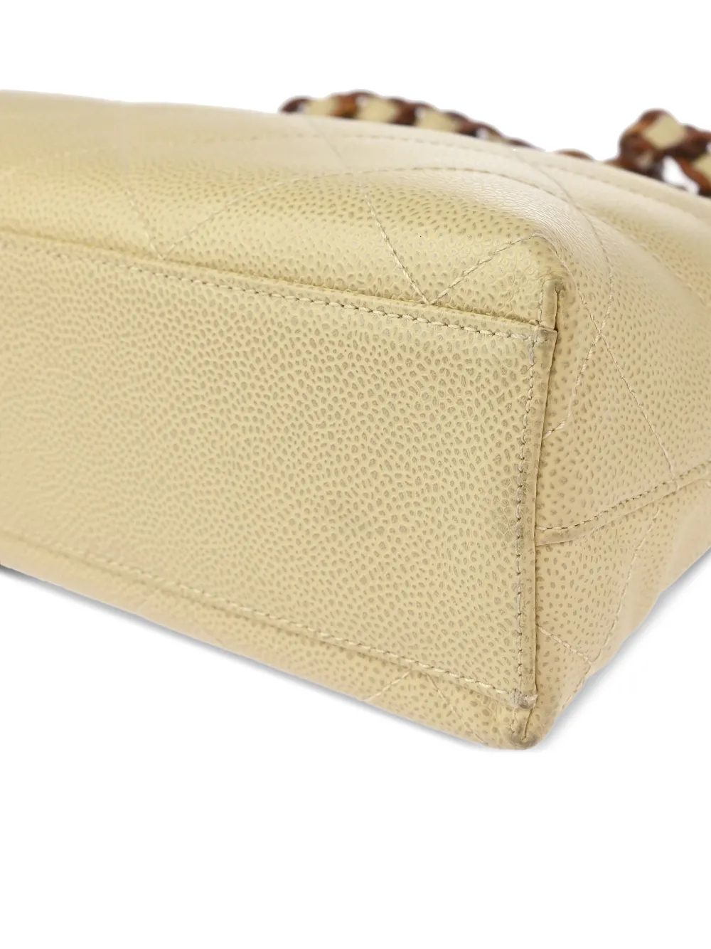 Pre-owned Chanel 2000 Quilted Leather Chain Handbag In Neutral