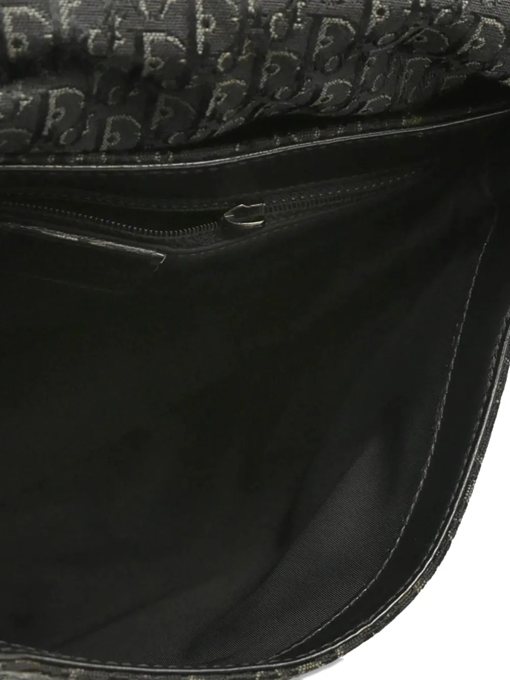 Pre-owned Dior 2004 Trotter Street Chic Canvas Leather Shoulder Bag In Black
