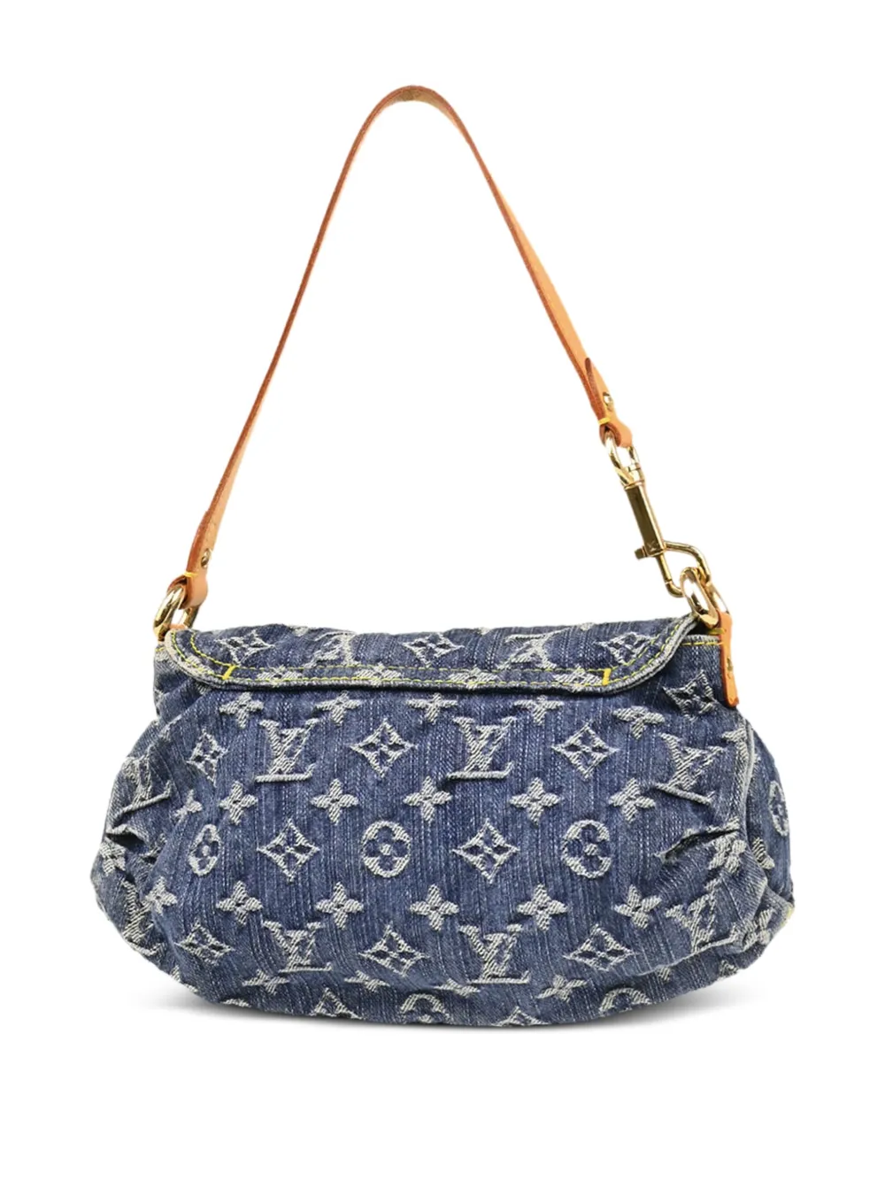 Pre-owned Louis Vuitton 2005 Monogram Denim Pleaty Handbag In Blue