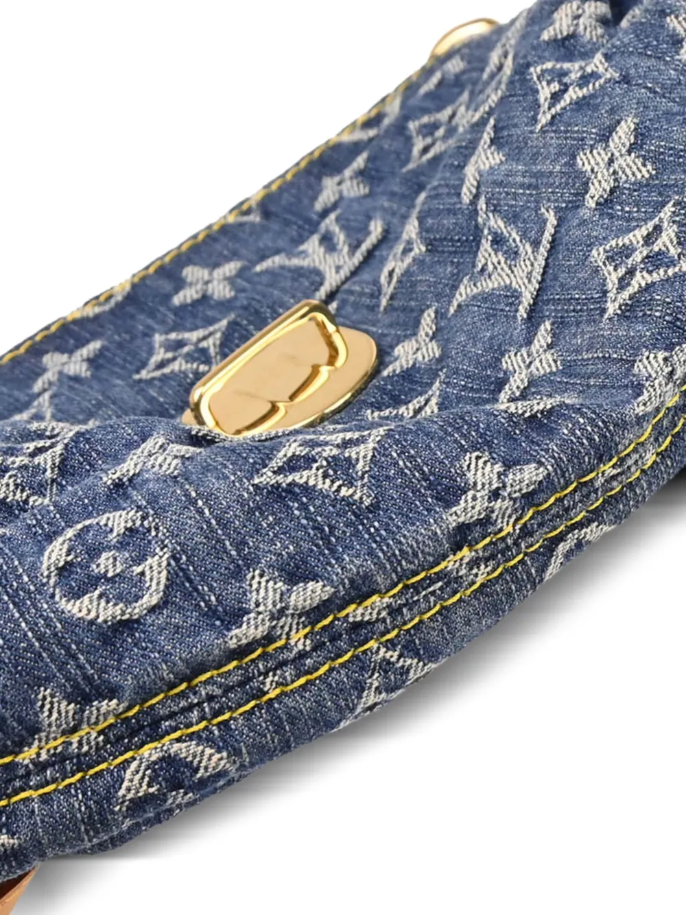 Pre-owned Louis Vuitton 2005 Monogram Denim Pleaty Handbag In Blue