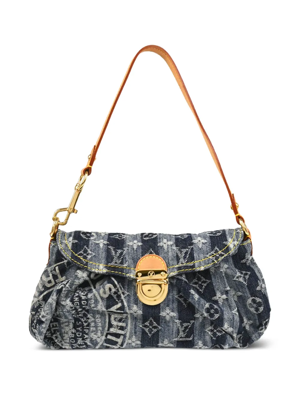 Pre-owned Louis Vuitton 2006 Monogram Denim Pleaty Handbag In Blue