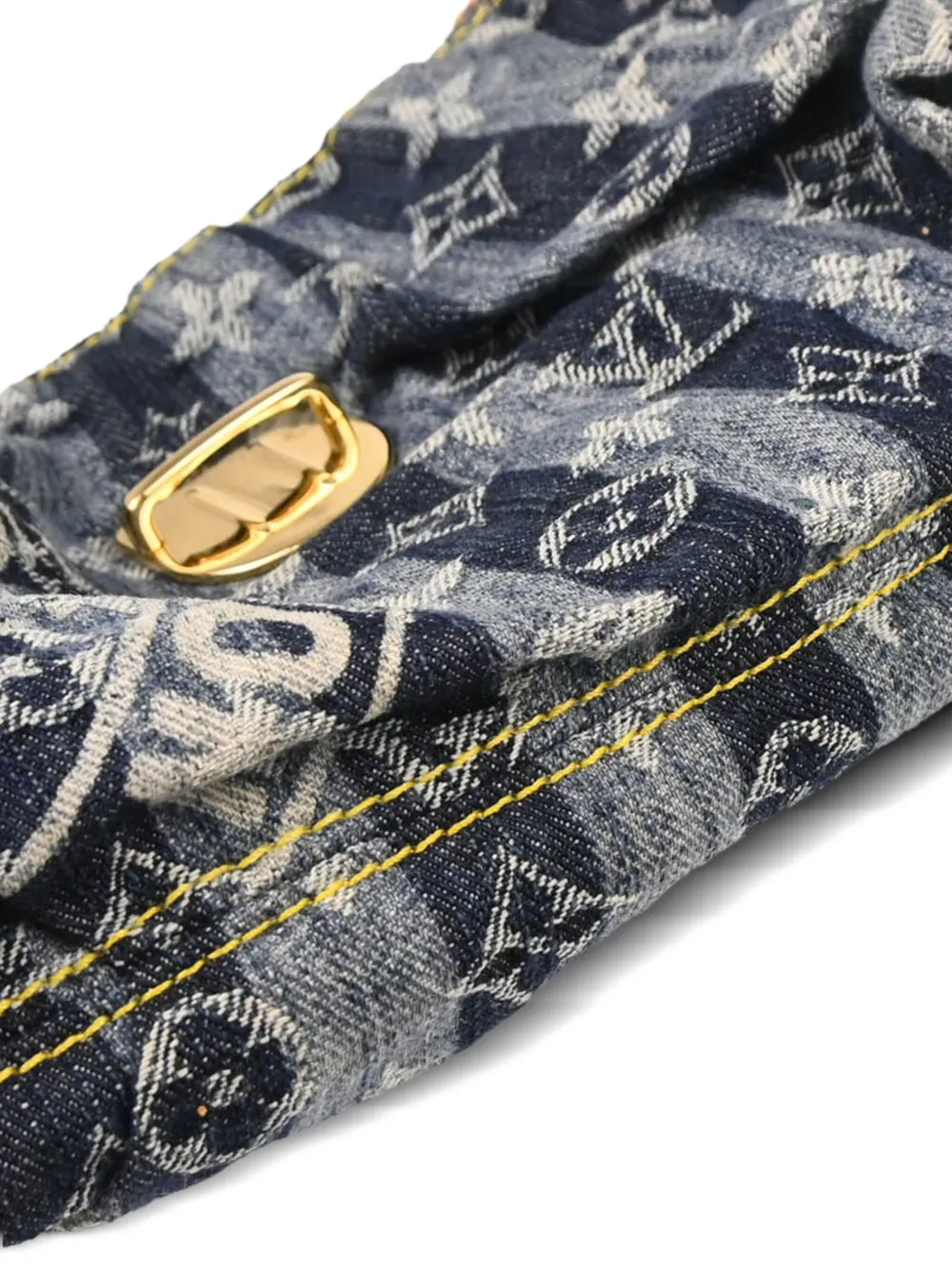 Pre-owned Louis Vuitton 2006 Monogram Denim Pleaty Handbag In Blue