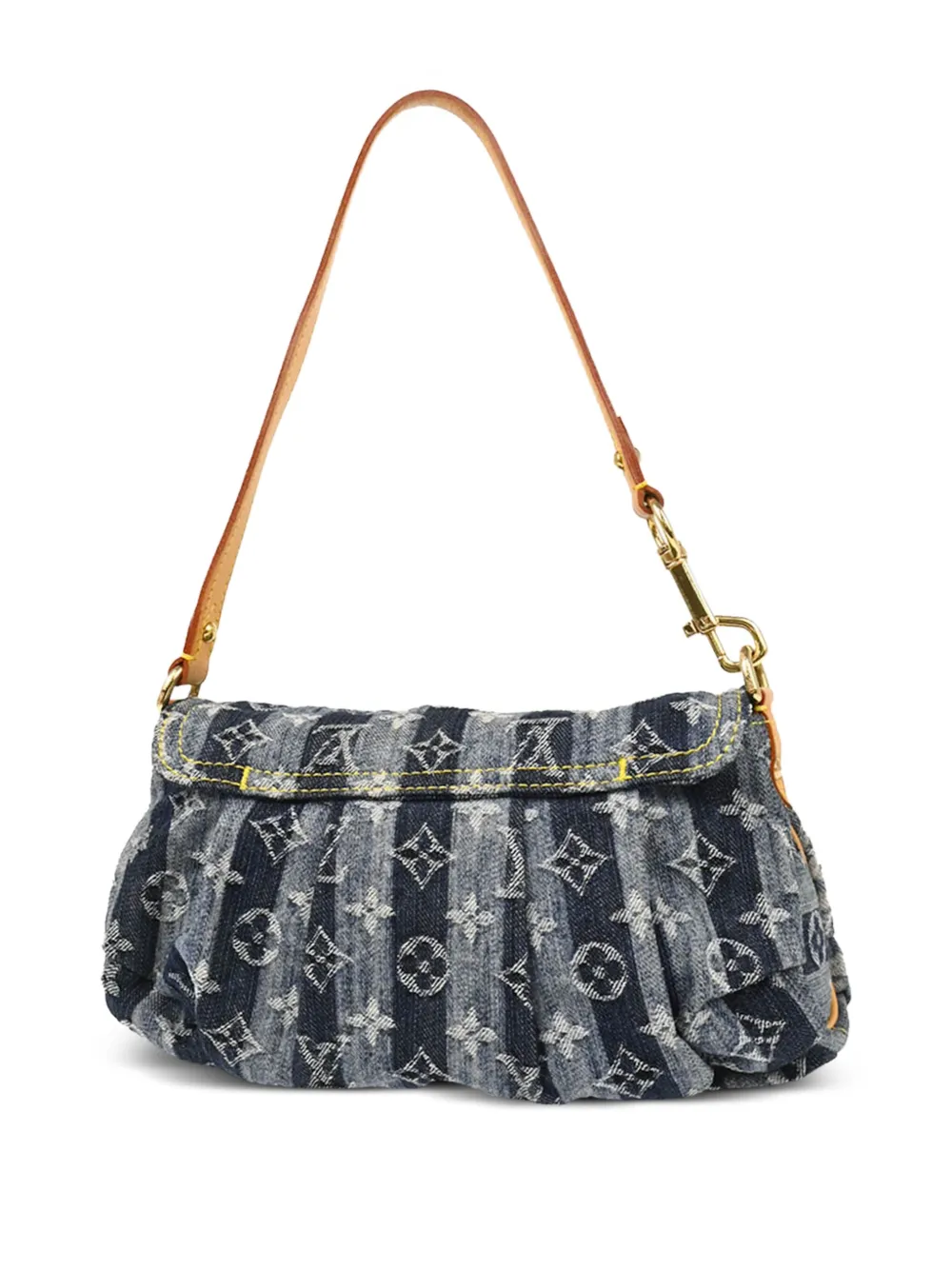 Pre-owned Louis Vuitton 2006 Monogram Denim Pleaty Handbag In Blue