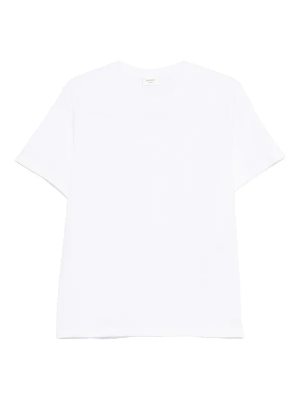 Saint Laurent Crew-neck Short-sleeve T-shirt in White