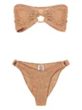 Hunza G ring-detail bandeau bikini - Neutrals