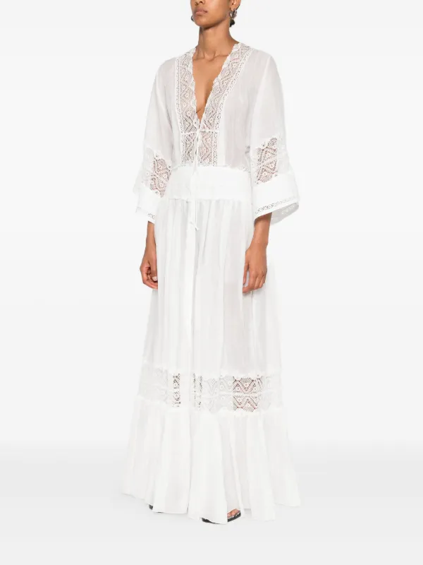 Ermanno Scervino lace-trimmed Tiered Dress | White | FARFETCH NZ