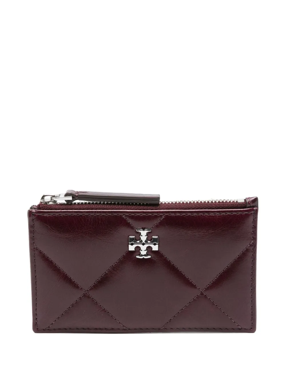 Tory Burch Kira quilted zip-top card holder Paars